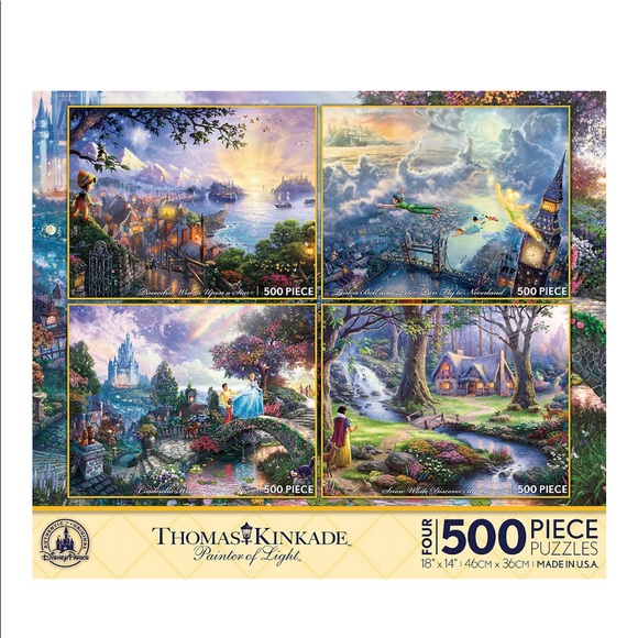 Disney Thomas Kinkade 4 in 1 Puzzle Set - Picture 2 of 16